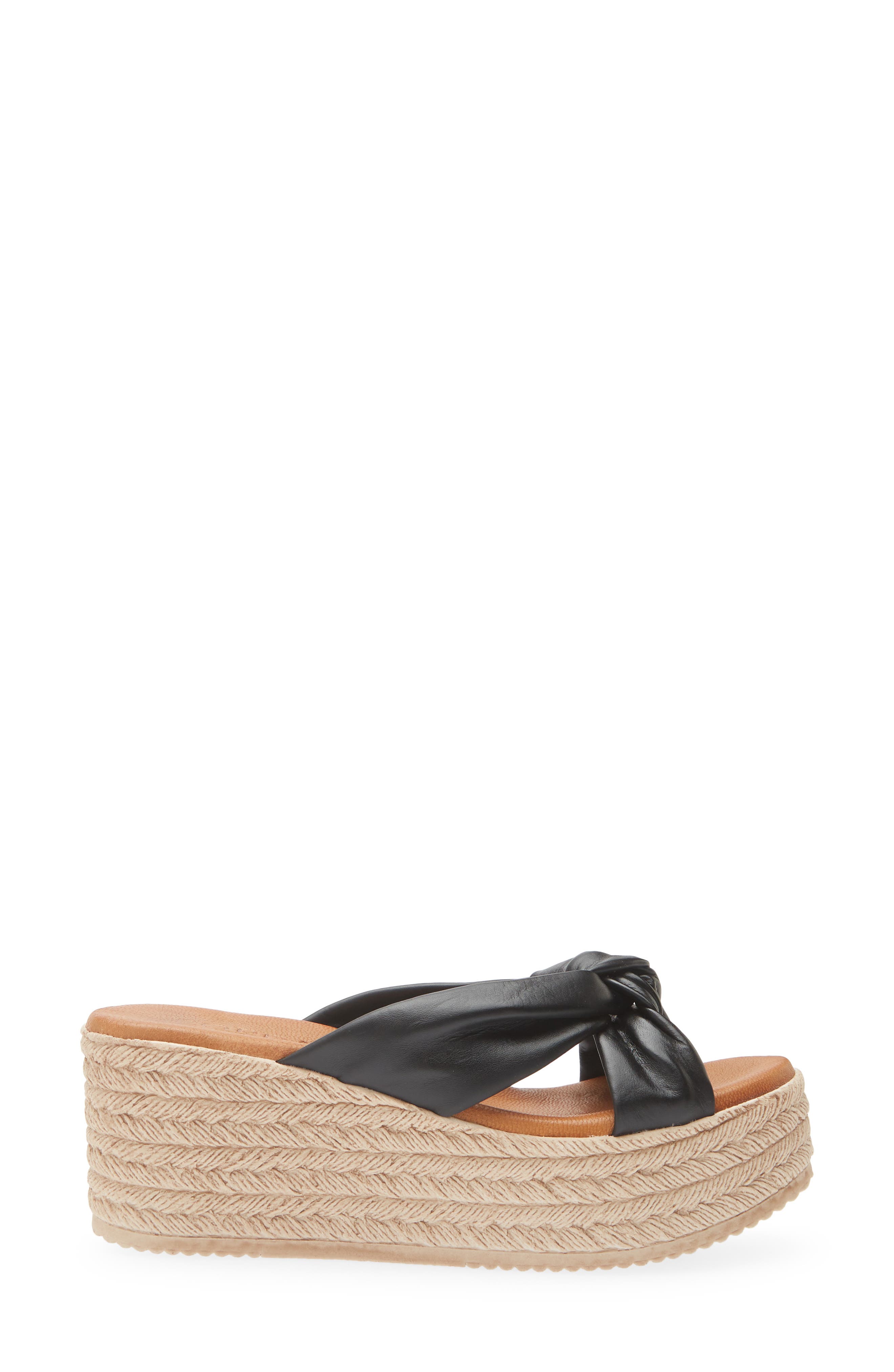 Cordani Brenda Platform Espadrille Sandal, Alternate, color, Black Leather