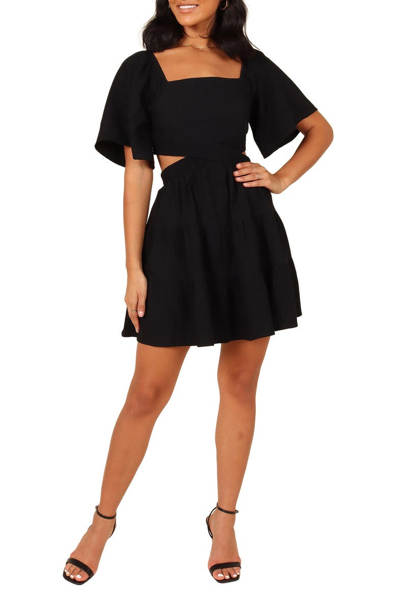 Jordyn Cutout Minidress, Main, color, BLACK