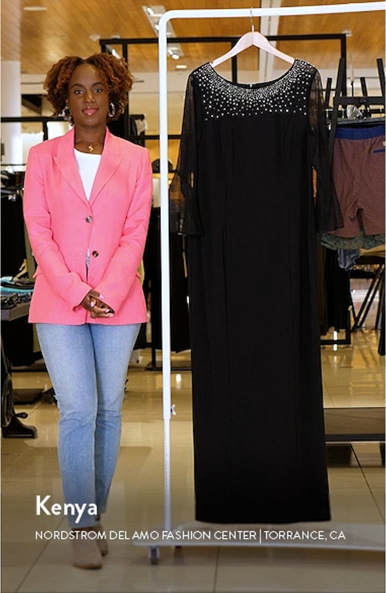 Rhinestone Yoke Column Gown, sales video thumbnail