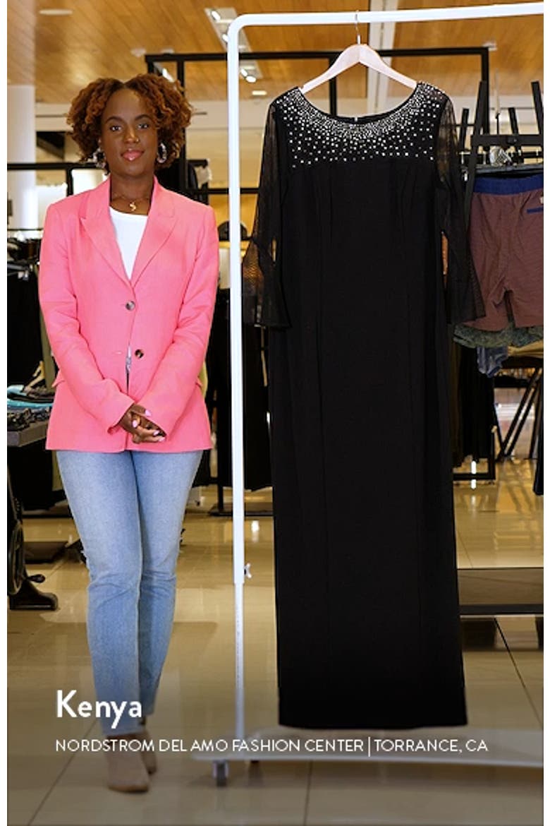 Rhinestone Yoke Column Gown video