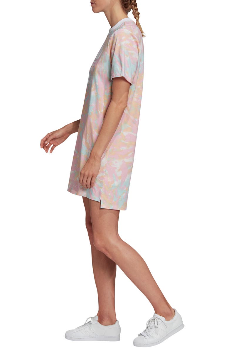 adidas Originals Tie Dye T-Shirt Dress, Alternate, color, 