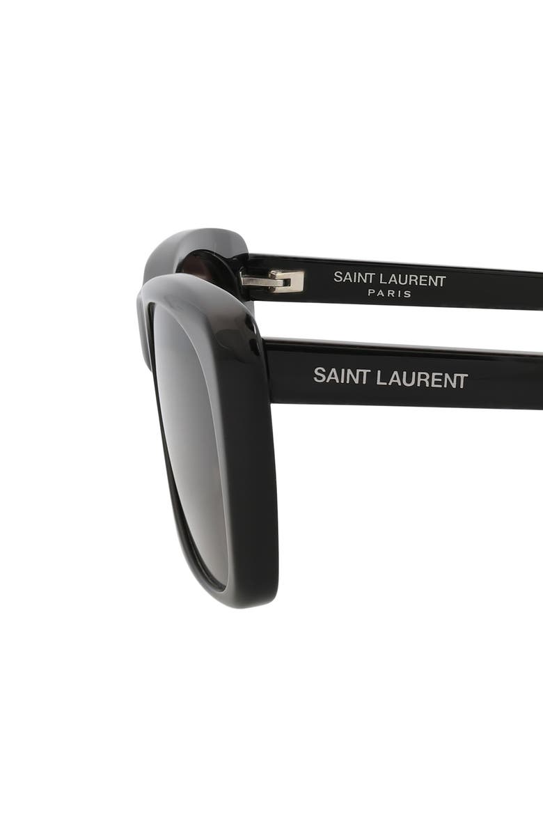 Saint Laurent 58mm Rectangular Sunglasses, Alternate, color, Black Black Black
