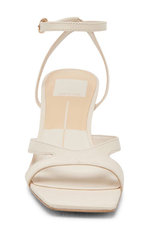 Dolce Vita Becki Ankle Strap Sandal In Bone Crinkle Patent