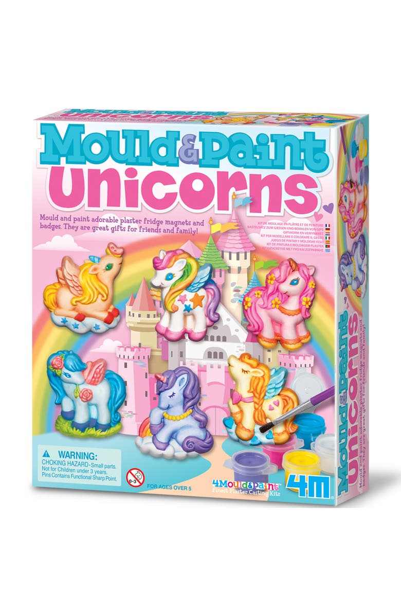 4M Mold and Paint Unicorns Craft Kit, Main, color, Multicolored