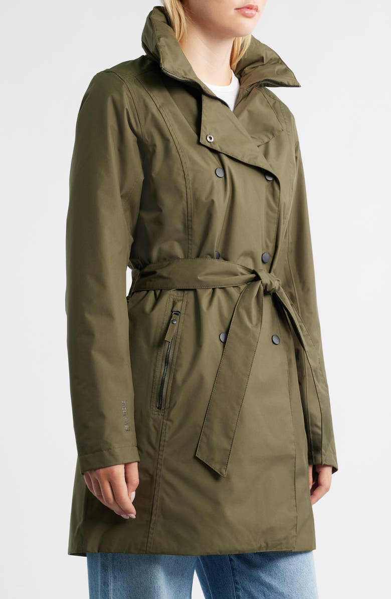 Helly Hansen Welsey II Insulated Waterproof Trench Coat, Alternate, color, Utility Green