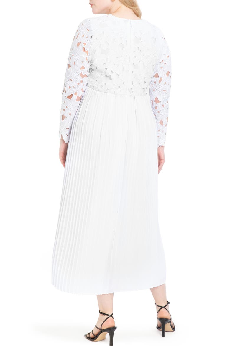 Lace Bodice Chiffon Gown, Alternate, color, WHITE