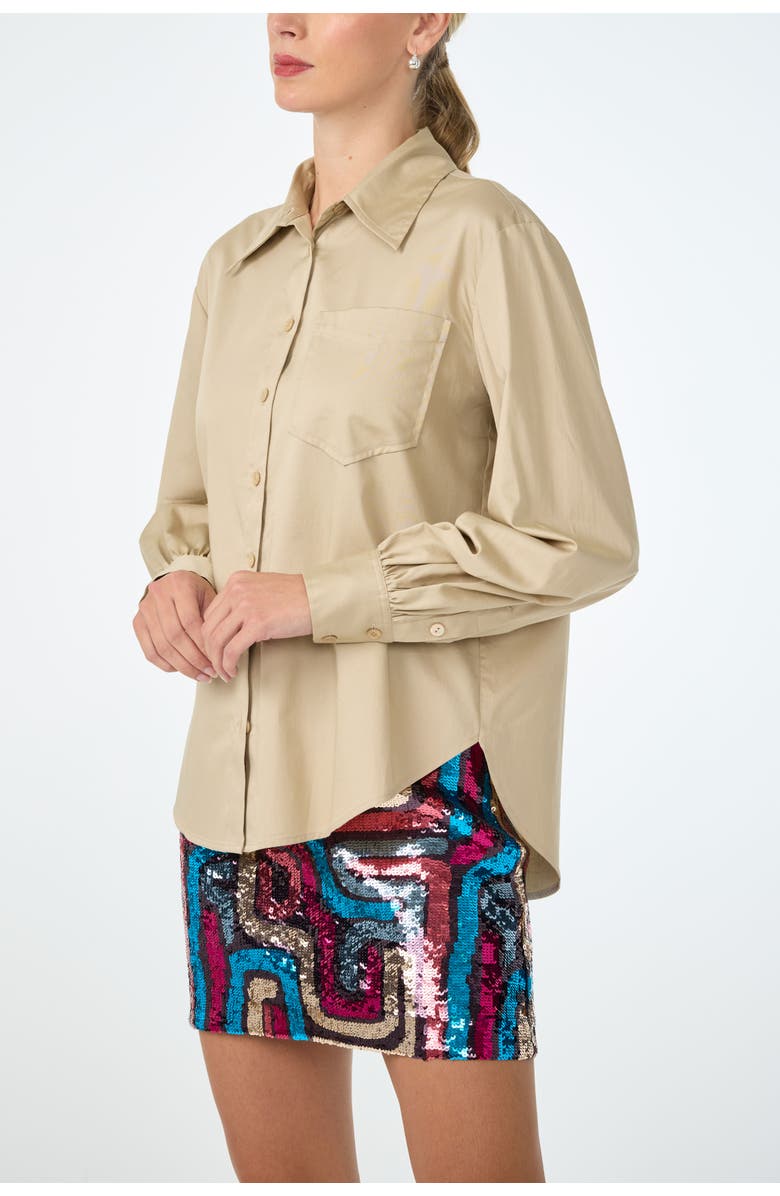 Trina Turk Burle Button-Up Top, Alternate, color, Biarritz Beige