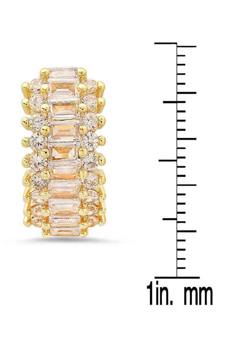 Simulated Diamond Hoop Earrings, Alternate, color, GOLD