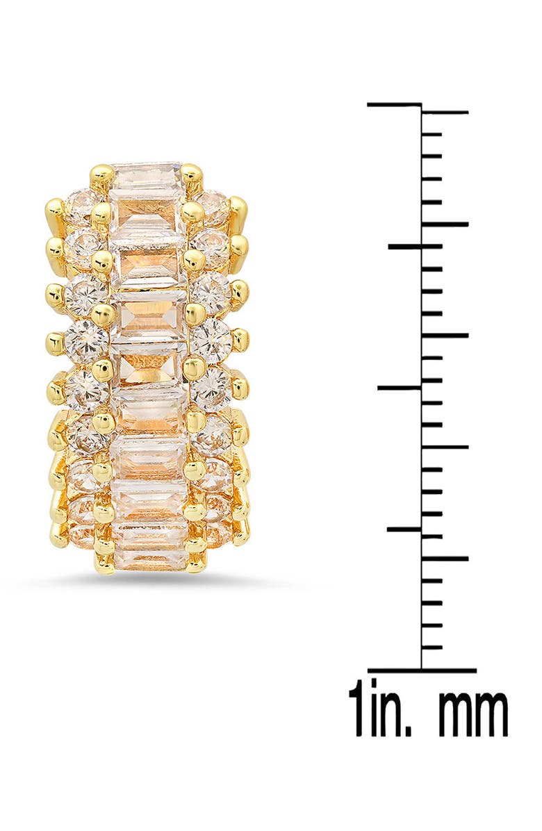 HMY JEWELRY Simulated Diamond Hoop Earrings, Alternate, color, Gold