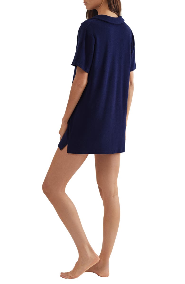 Polo Ralph Lauren Organic Cotton French Terry Cover-Up Shirtdress, Alternate, color, Navy