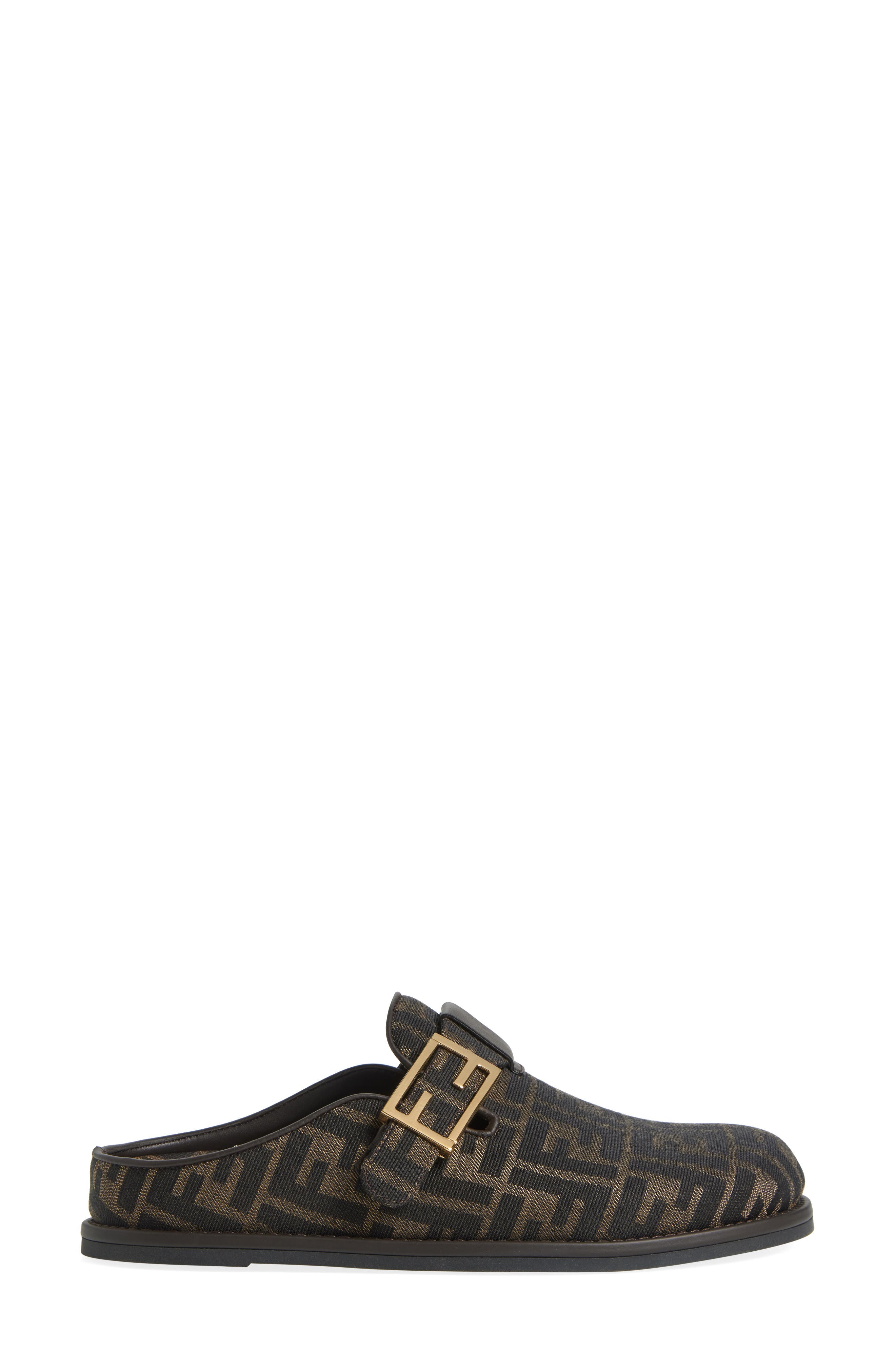 Feel FF Jacquard Clog, Alternate, color, BROWN/ BLACK