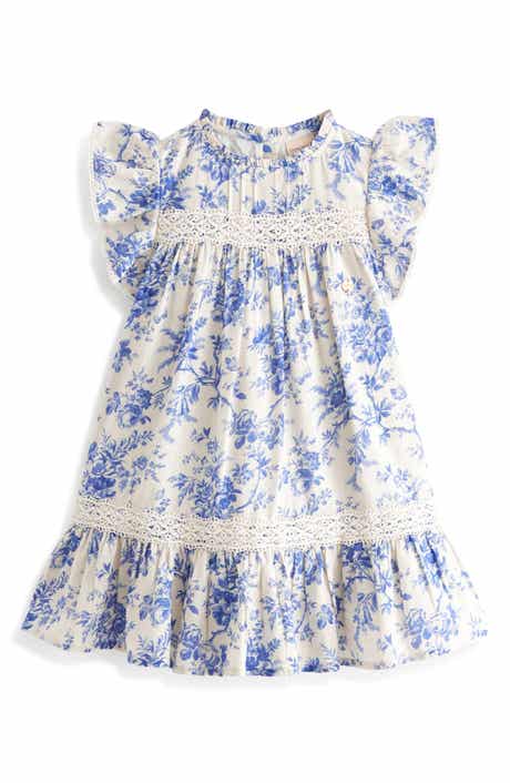 Laura Ashley Kids' Wild Meadow Floral Flutter Sleeve Cotton Dress