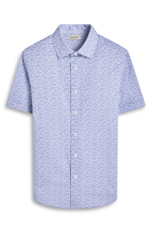 Bugatchi Miles Ooohcotton® Abstract Print Short Sleeve Button-up Shirt In Mint