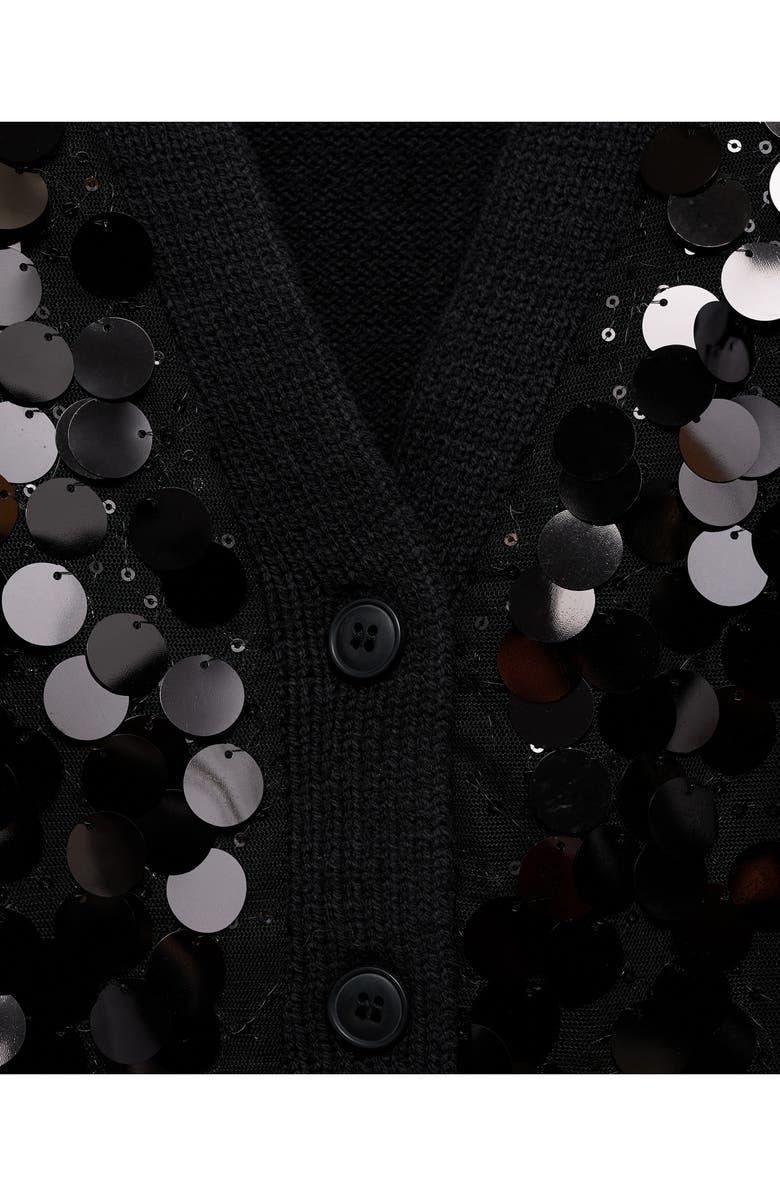 MANGO Paillette V-Neck Crop Cardigan, Alternate, color,