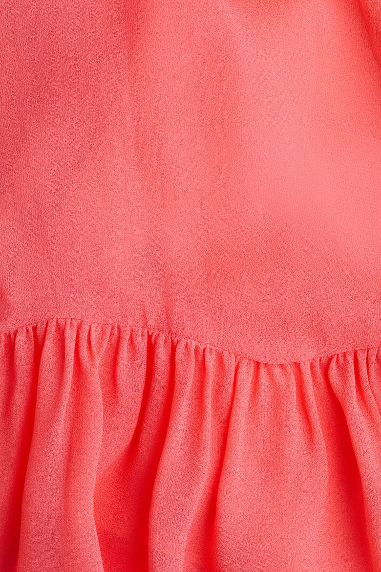 Frill-trimmed Halterneck Top, Alternate, color, Coral pink