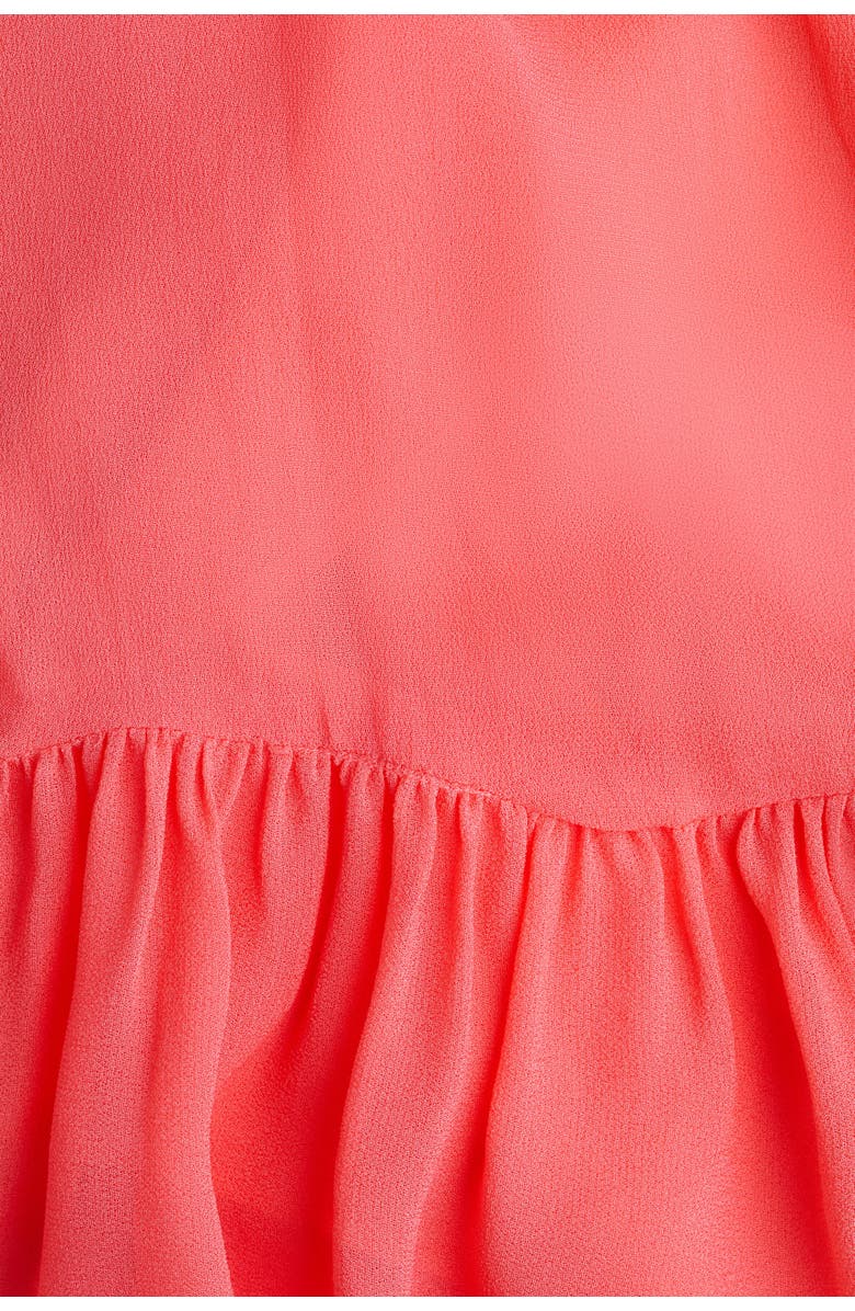 H&M Frill-trimmed Halterneck Top, Alternate, color, Coral Pink