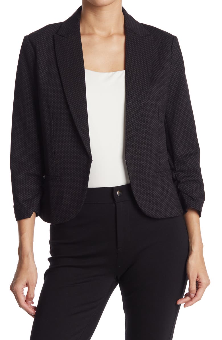 Amanda & Chelsea AMANDA AND CHELSEA 3/4 Scrunch Sleeve Notch Collar Blazer, Main, color, 