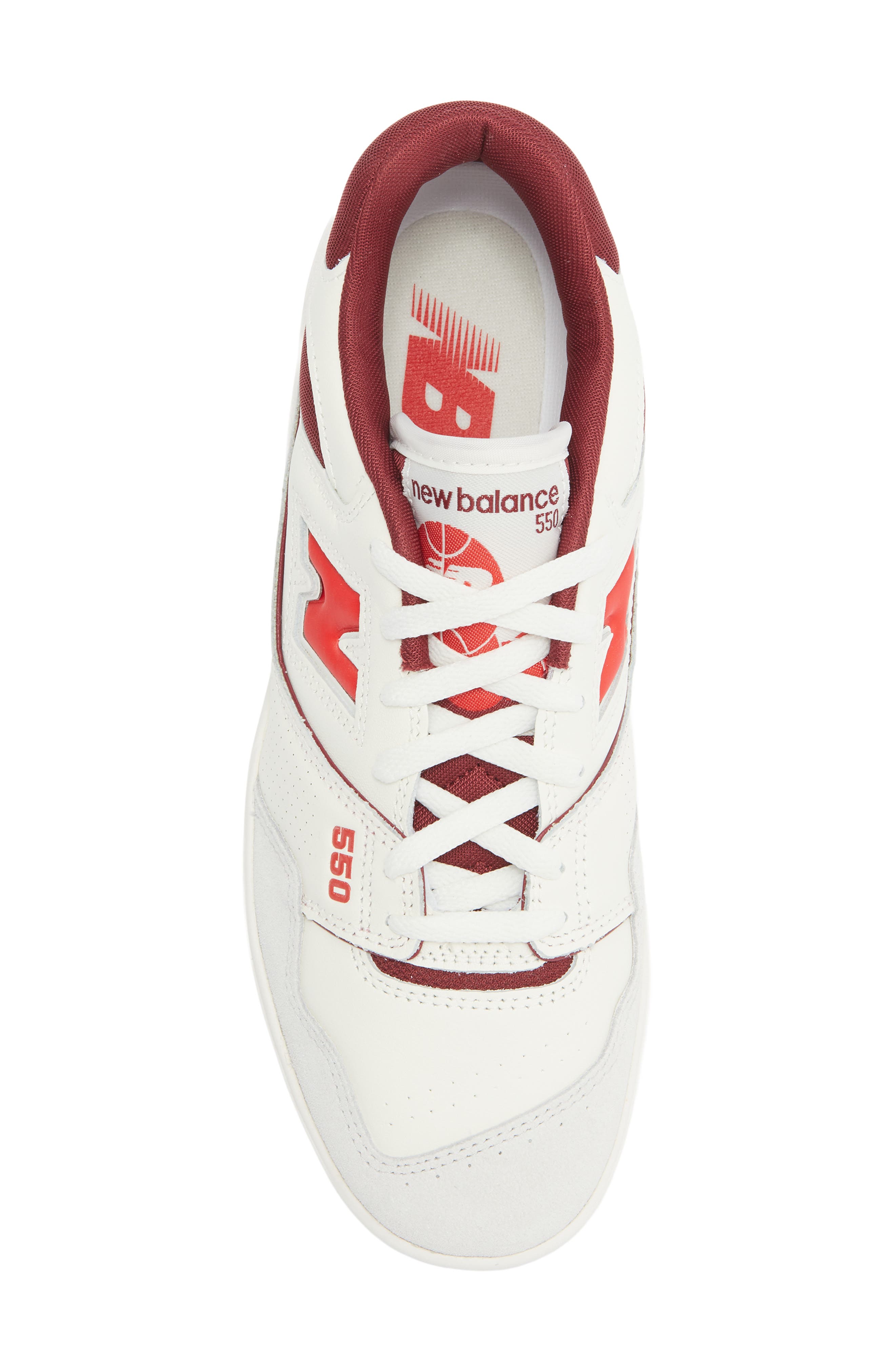 New Balance 550 Basketball Sneaker, Alternate, color, Sea Salt/ True Red