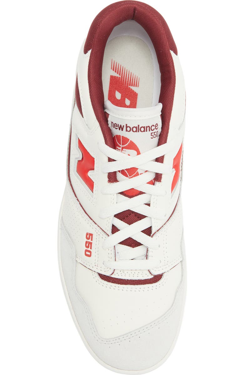 New Balance 550 Basketball Sneaker, Alternate, color, Sea Salt/ True Red