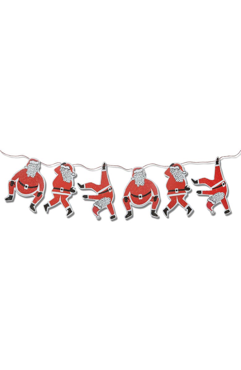 tag Paper Dancing Santa Garland Holiday Wall Decor Red Banners, Alternate, color, Red