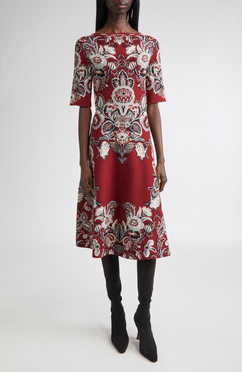 ETRO ペイズリー プリント ロングスリーブ ミディ ドレス ETRO ペイズリー プリント ロングスリーブ ミディ ドレス ETRO