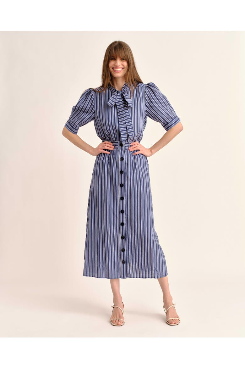 Ella Stripe Midi Skirt, Alternate, color, Coastal Stripe
