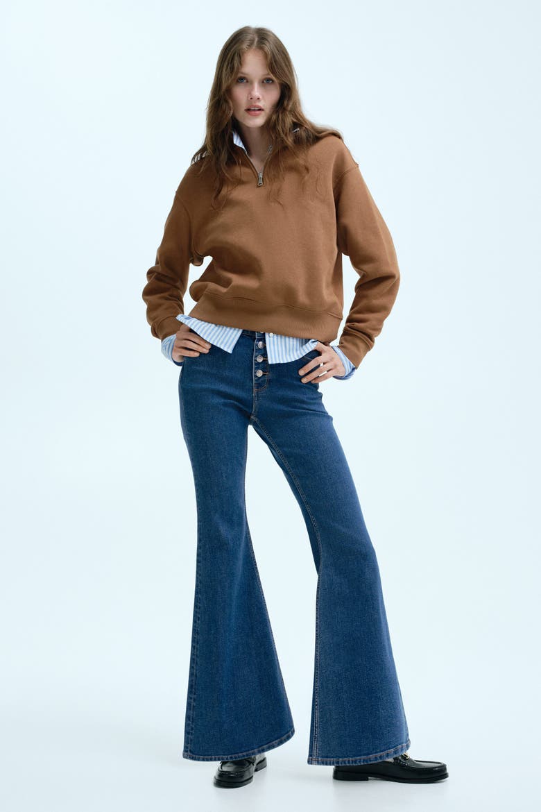Flared High Jeans, Main, color, Denim blue