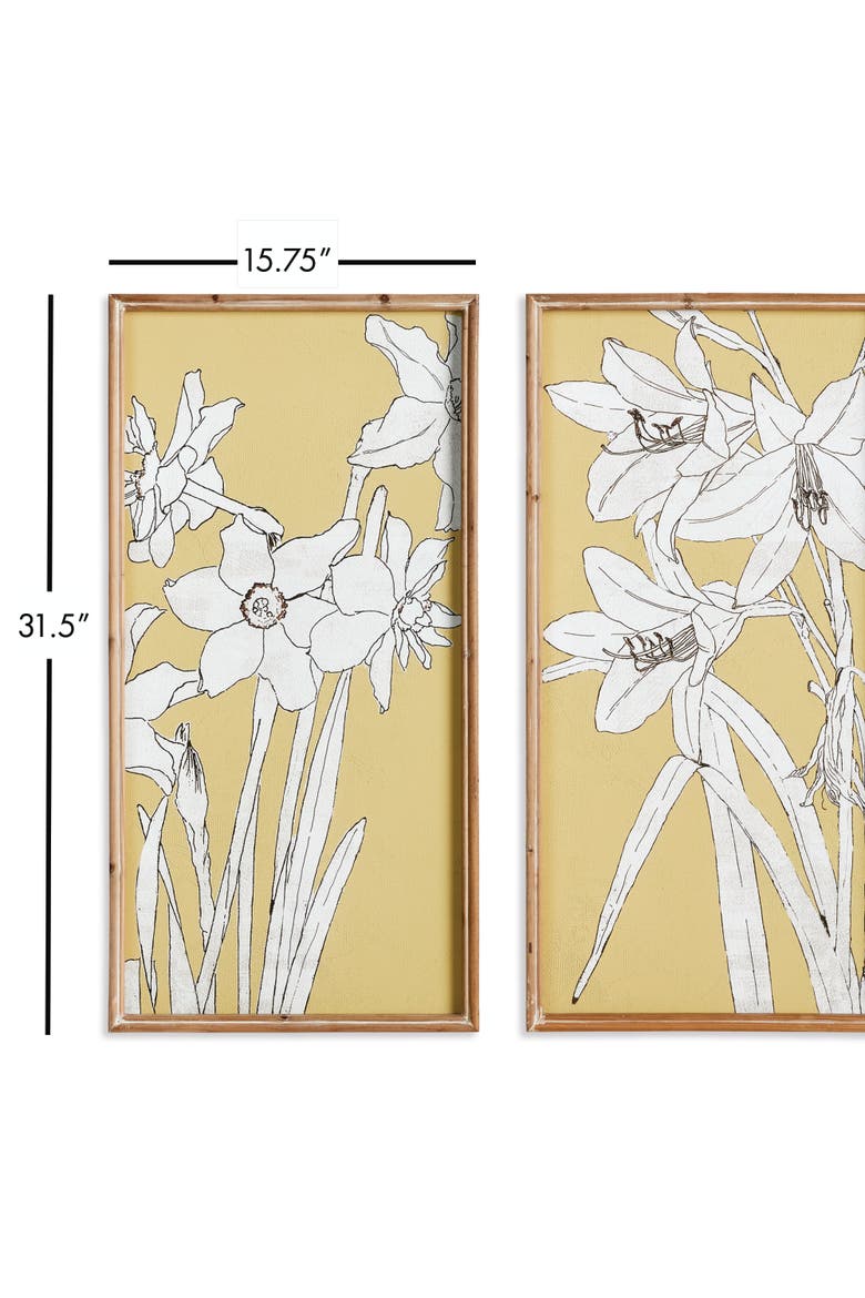 Flowering Amaryllis Prints Set of 2, Alternate, color, Yellow