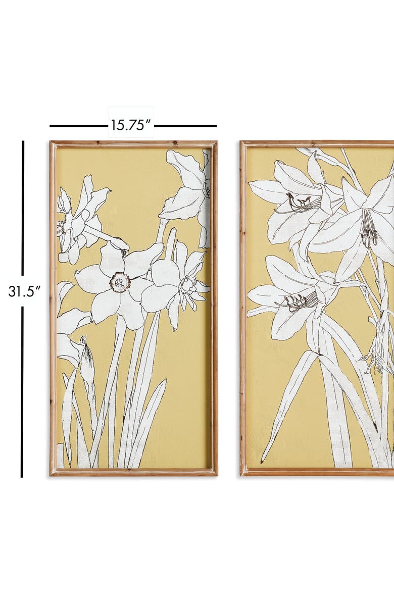 Napa Home & Garden Flowering Amaryllis Prints Set of 2, Alternate, color, Yellow