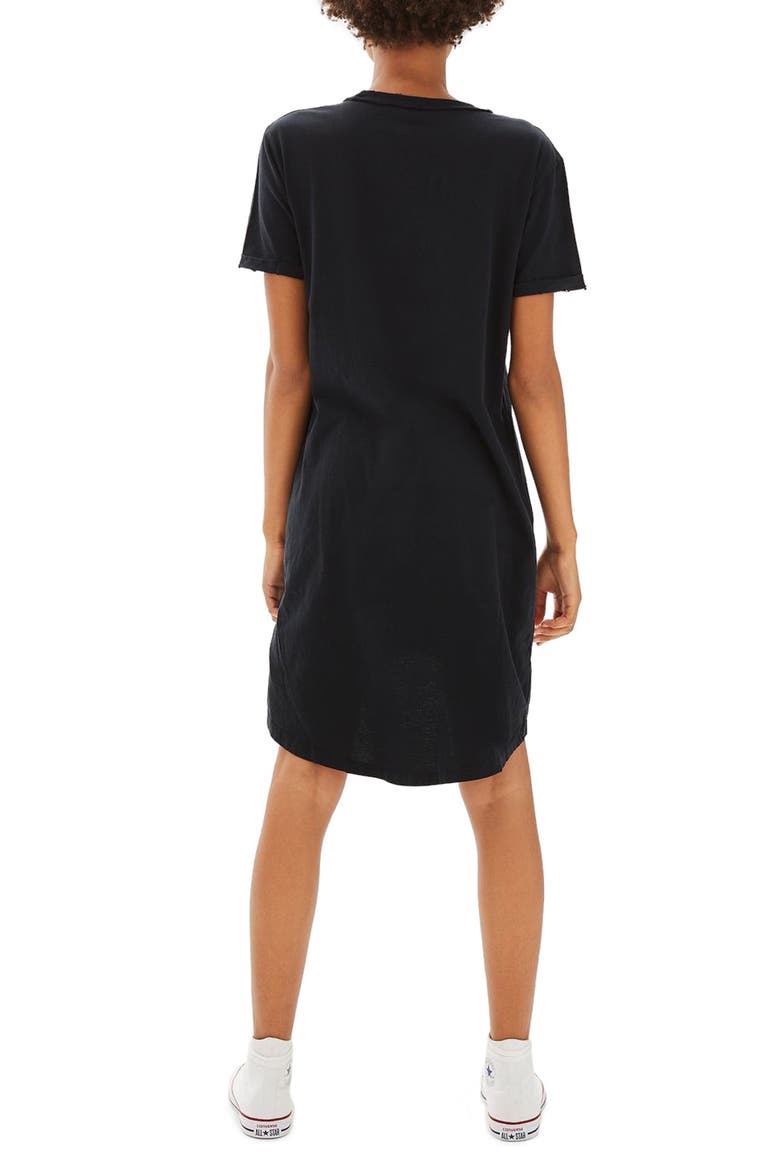Split Neck T-Shirt Dress, Alternate, color, BLACK