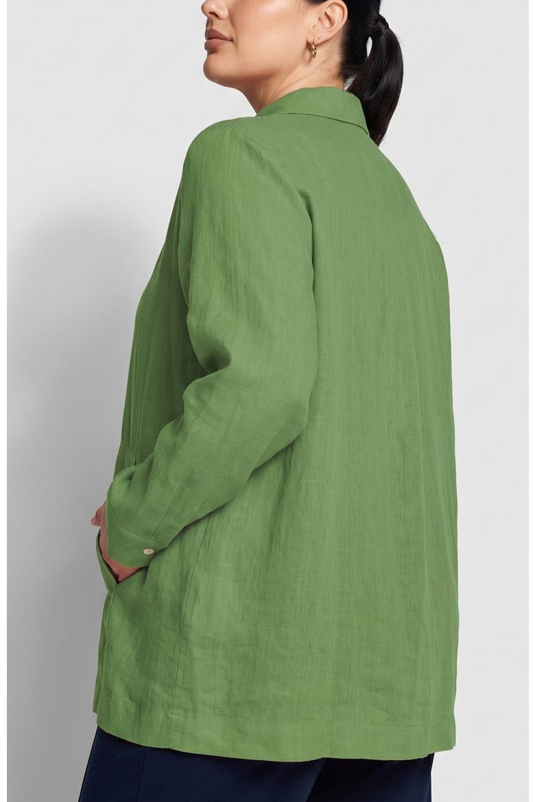 Phalia Solid Linen Shirt, Alternate, color, Apple Green