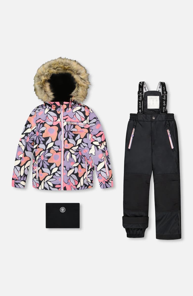Deux par Deux Two-Piece Play Snowsuit with Allover Jacket and Solid Pant, Main, color,