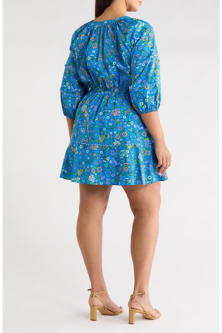 Floral Dabria Cotton Dress, Alternate, color, BLUE-GREENS