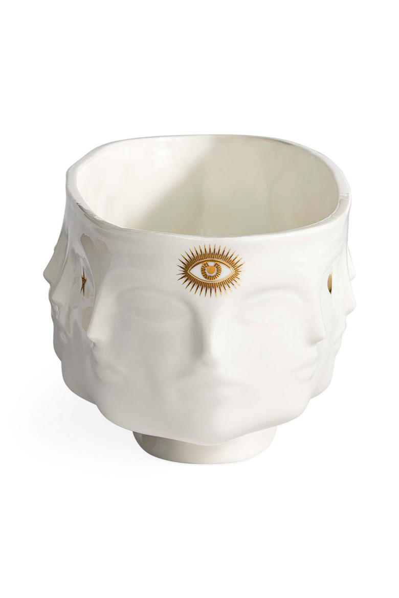 Gilded Dora Maar Bowl, Alternate, color, White / Gold
