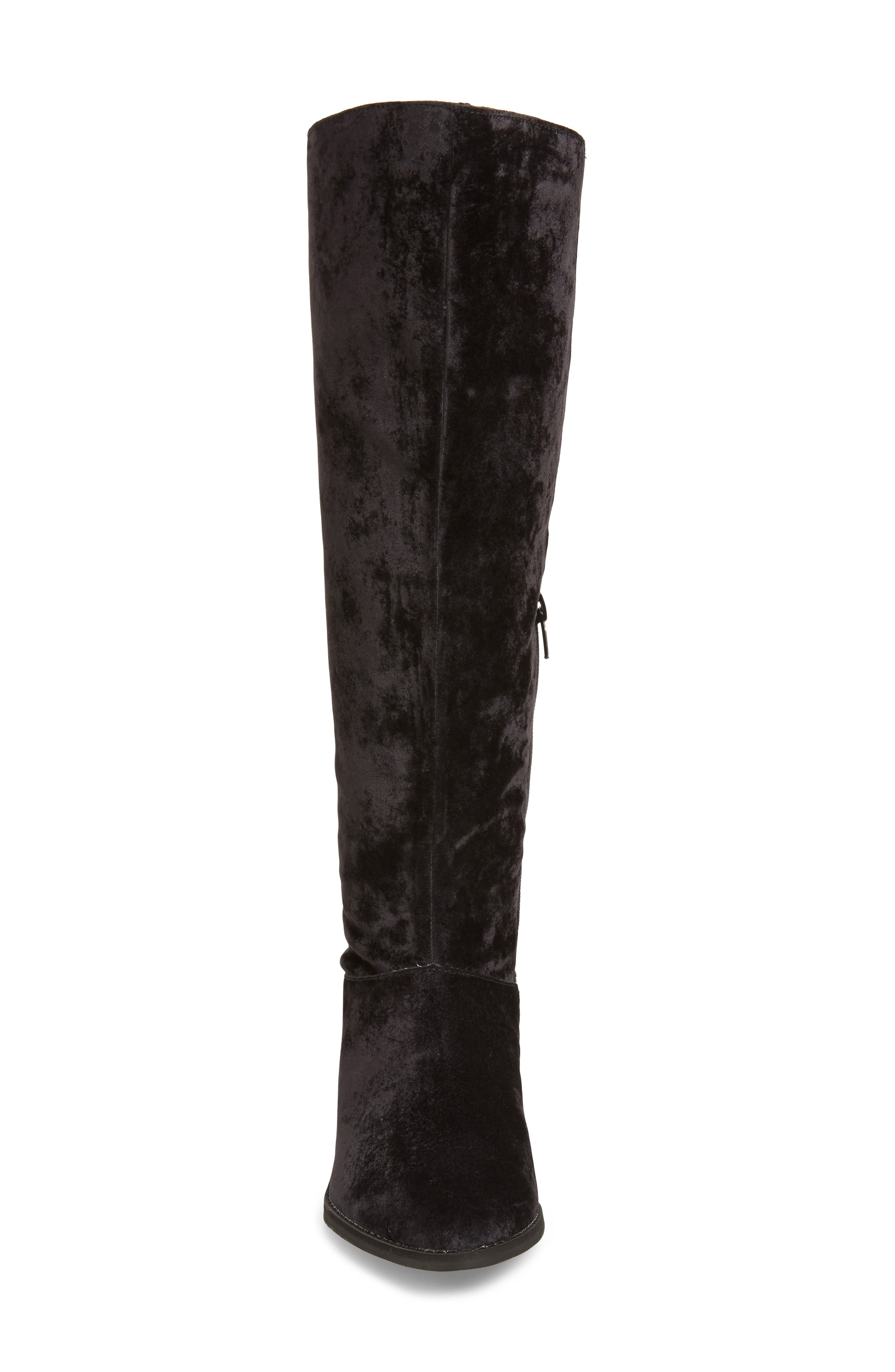 Band of Gypsies Luna Knee High Boot, Alternate, color, BLACK SUEDED VELVET