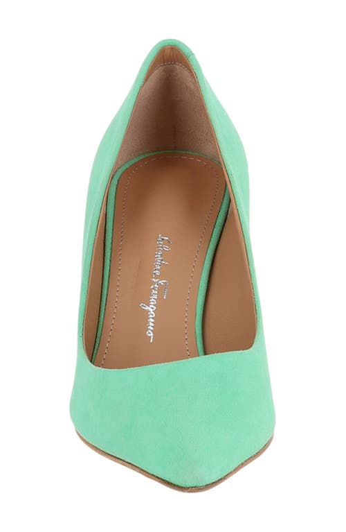 Ferragamo Pointed Toe Pump In Green