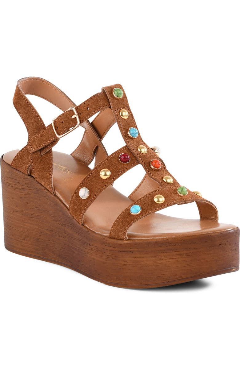 Seychelles Ticket to Ride Slingback Platform Wedge Sandal, Main, color, Brown