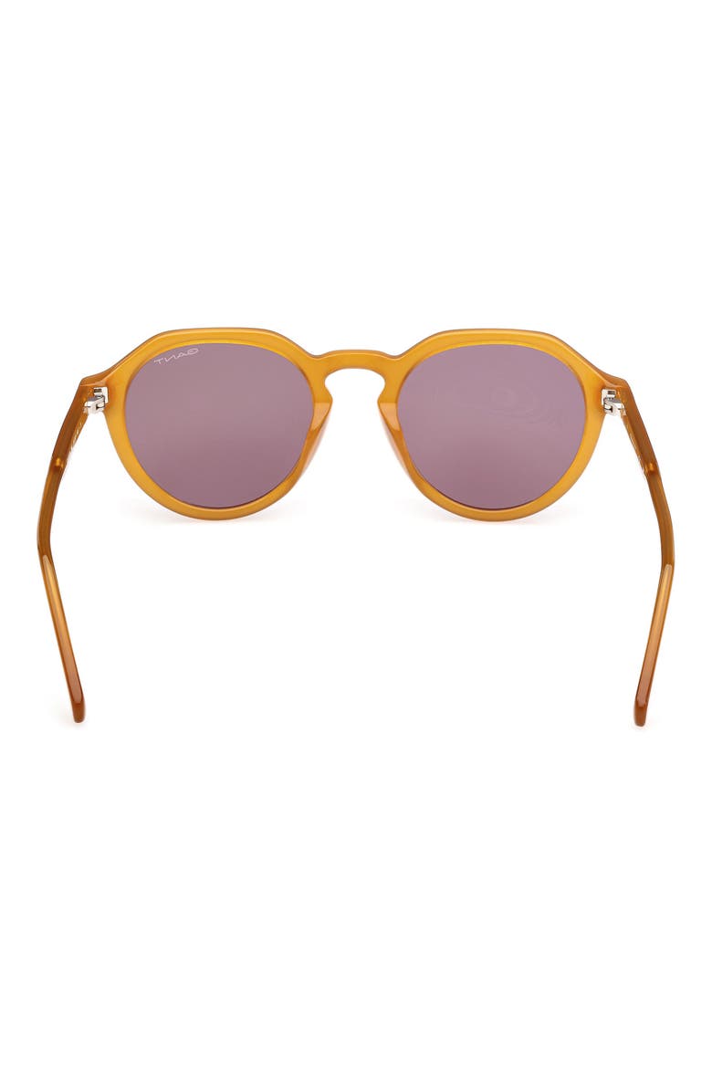 Round Sunglasses, Alternate, color, SHINY YELLOW / BROWN