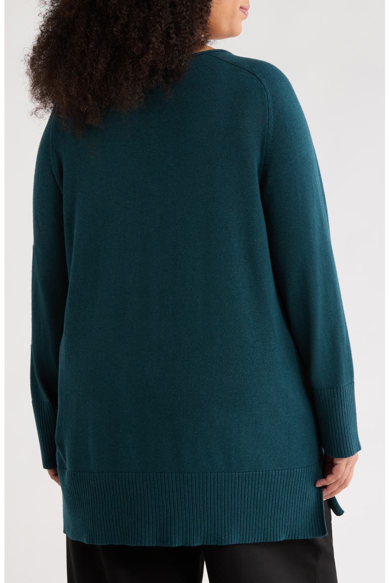 V-Neck Organic Cotton Blend Sweater, Alternate, color, ALPINE