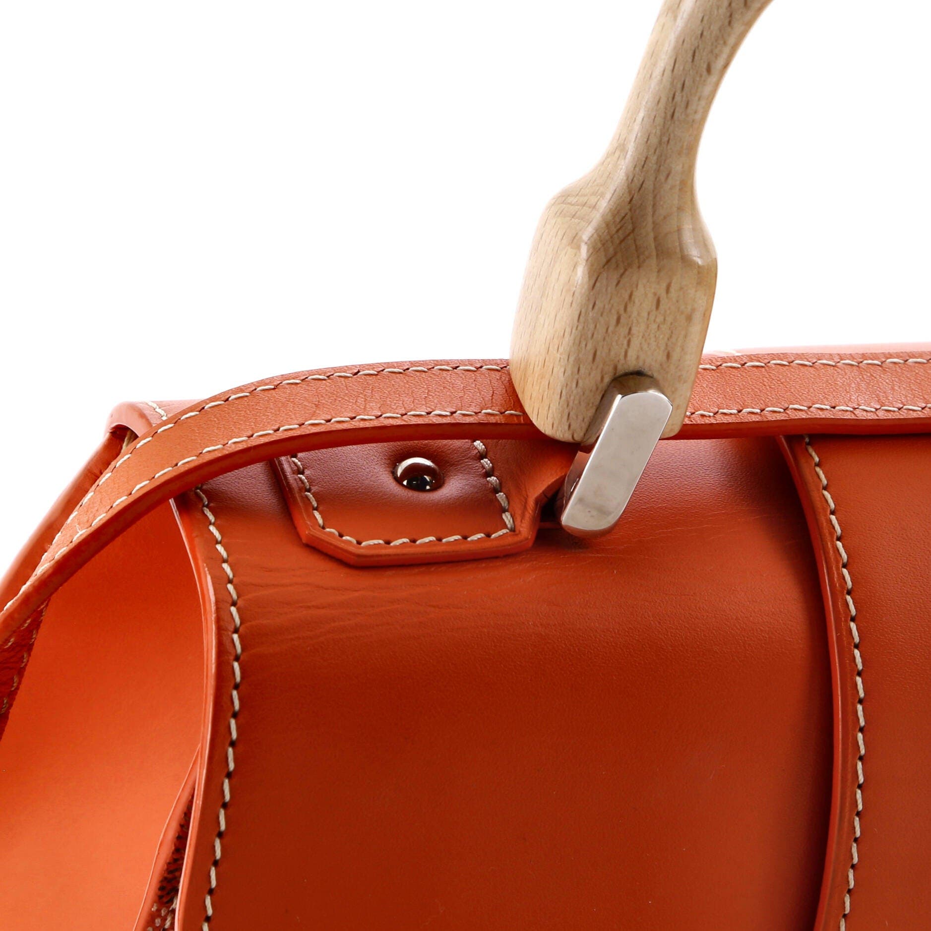 Pre-Owned Goyard Saigon Top Handle Bag Coated Canvas with Leather PM, Alternate, color, Orange