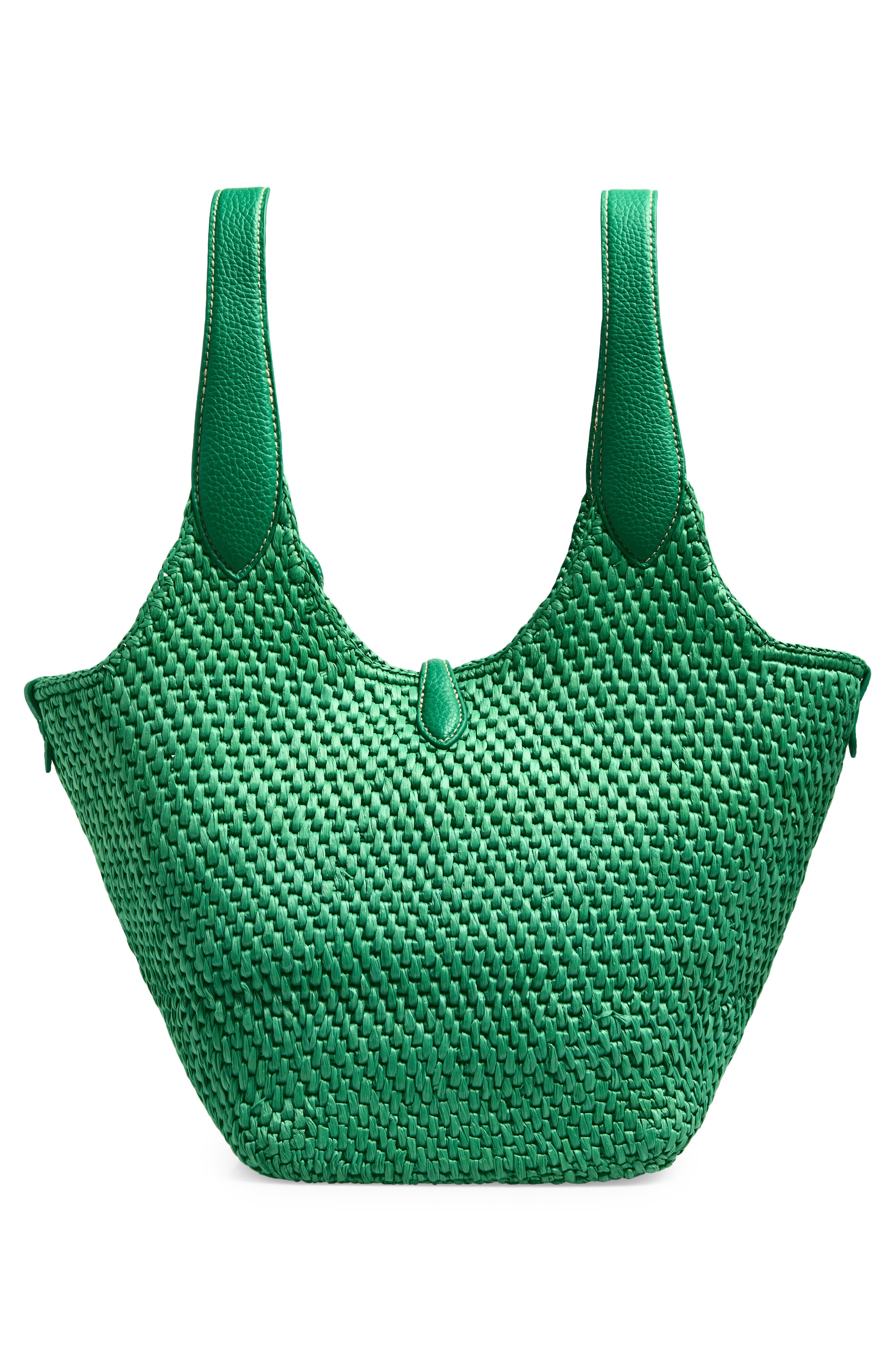 Polo Ralph Lauren Raffia Tote, Alternate, color, Parrot