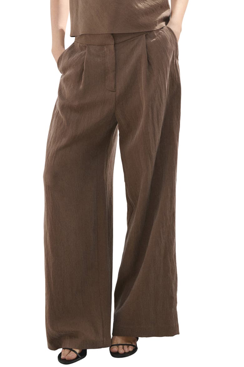 Straight Leg Lyocell Pants, Alternate, color, BROWN