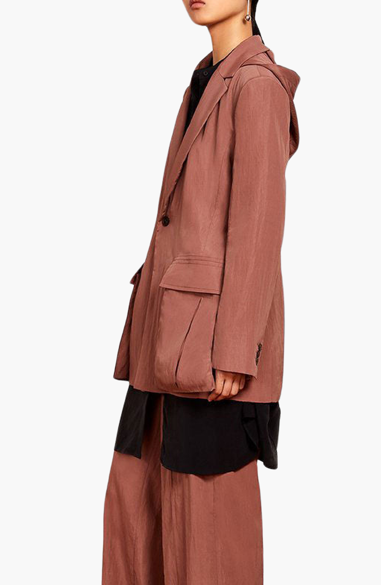 CAALO Removable Cargo Pocket Blazer, Main, color, Mauve / Dusty Rose