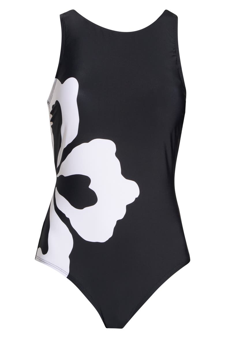 Farrah High Neck One-Piece Swimsuit, Main, color, BLACK