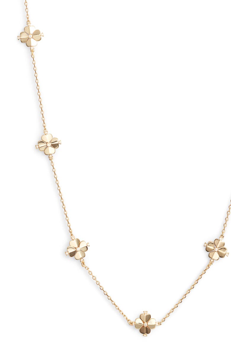 Kate Spade New York spade flower necklace, Alternate, color, 