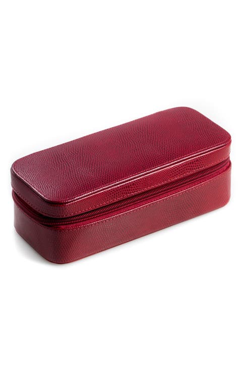 Red Lizard Leather Watch Case