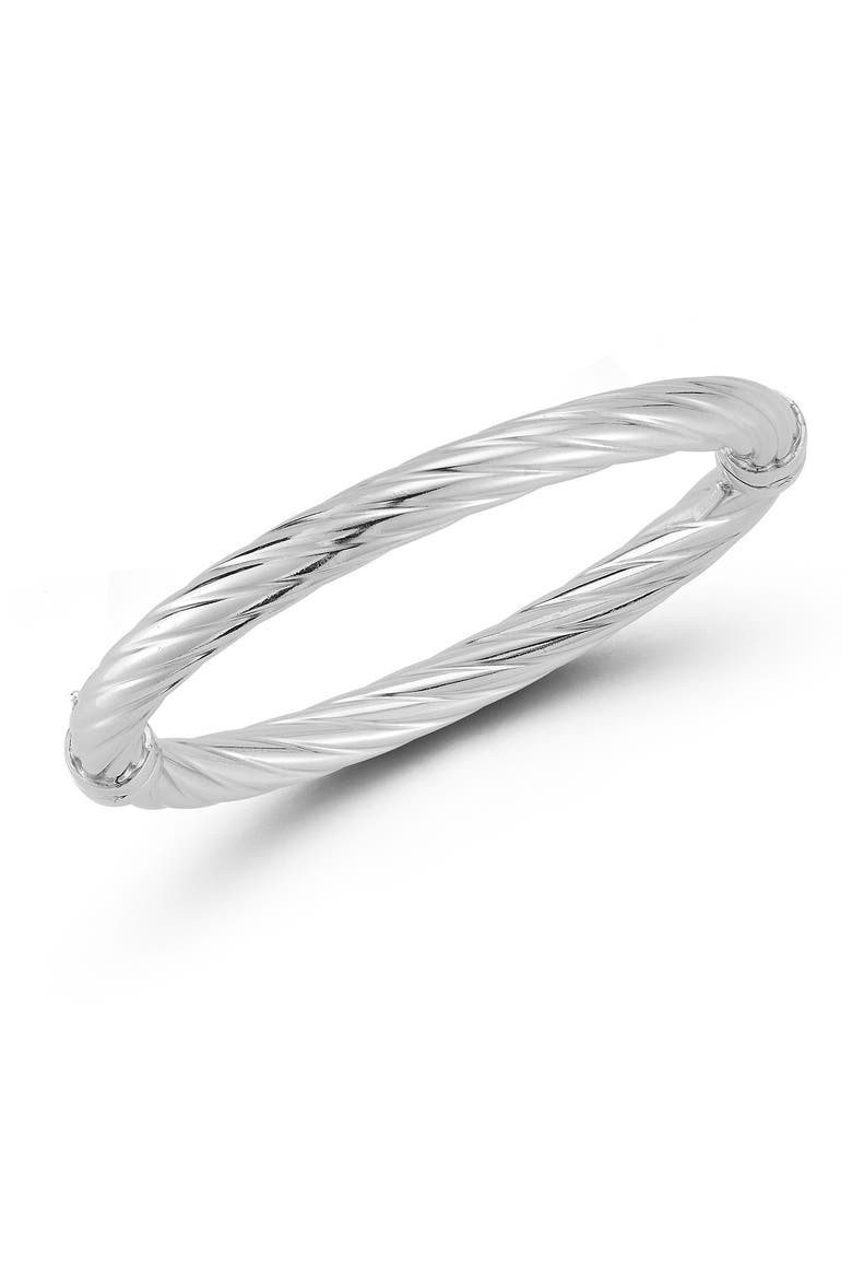 Twisted Bangle Bracelet, Main, color, SILVER