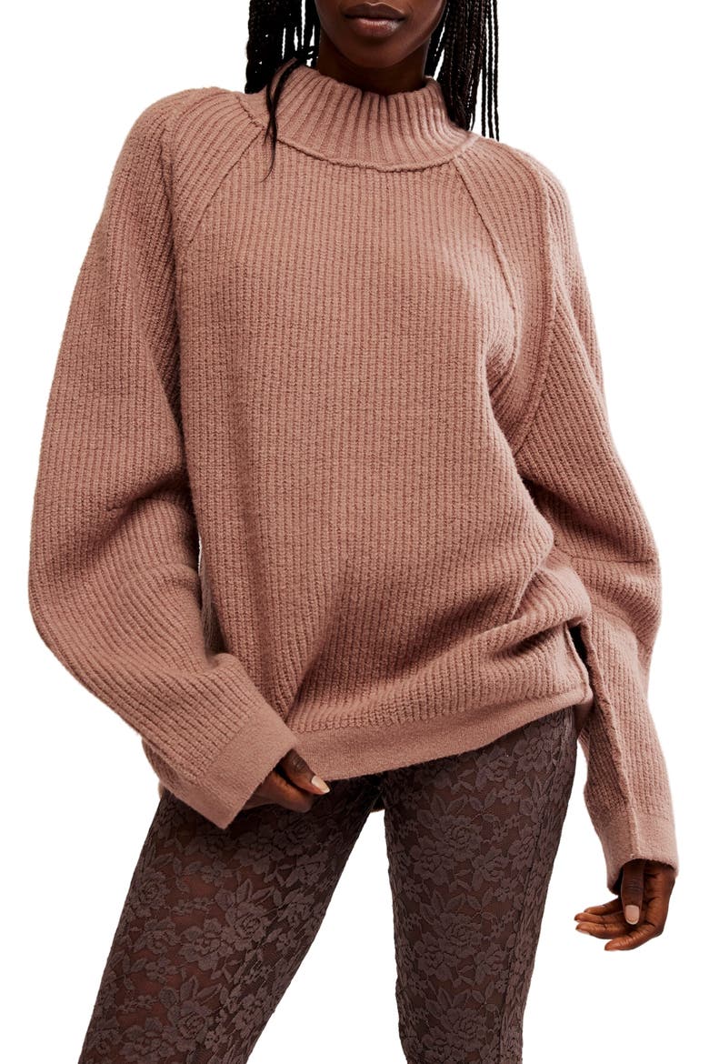 Sunbeam Oversize Turtleneck Sweater, Main, color, ANTLER