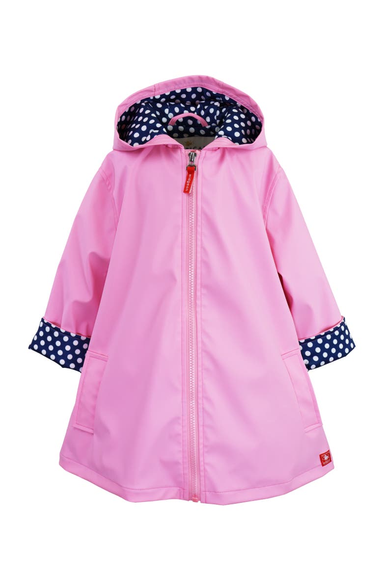 Hooded A-Line Raincoat, Main, color, Parfait Pink