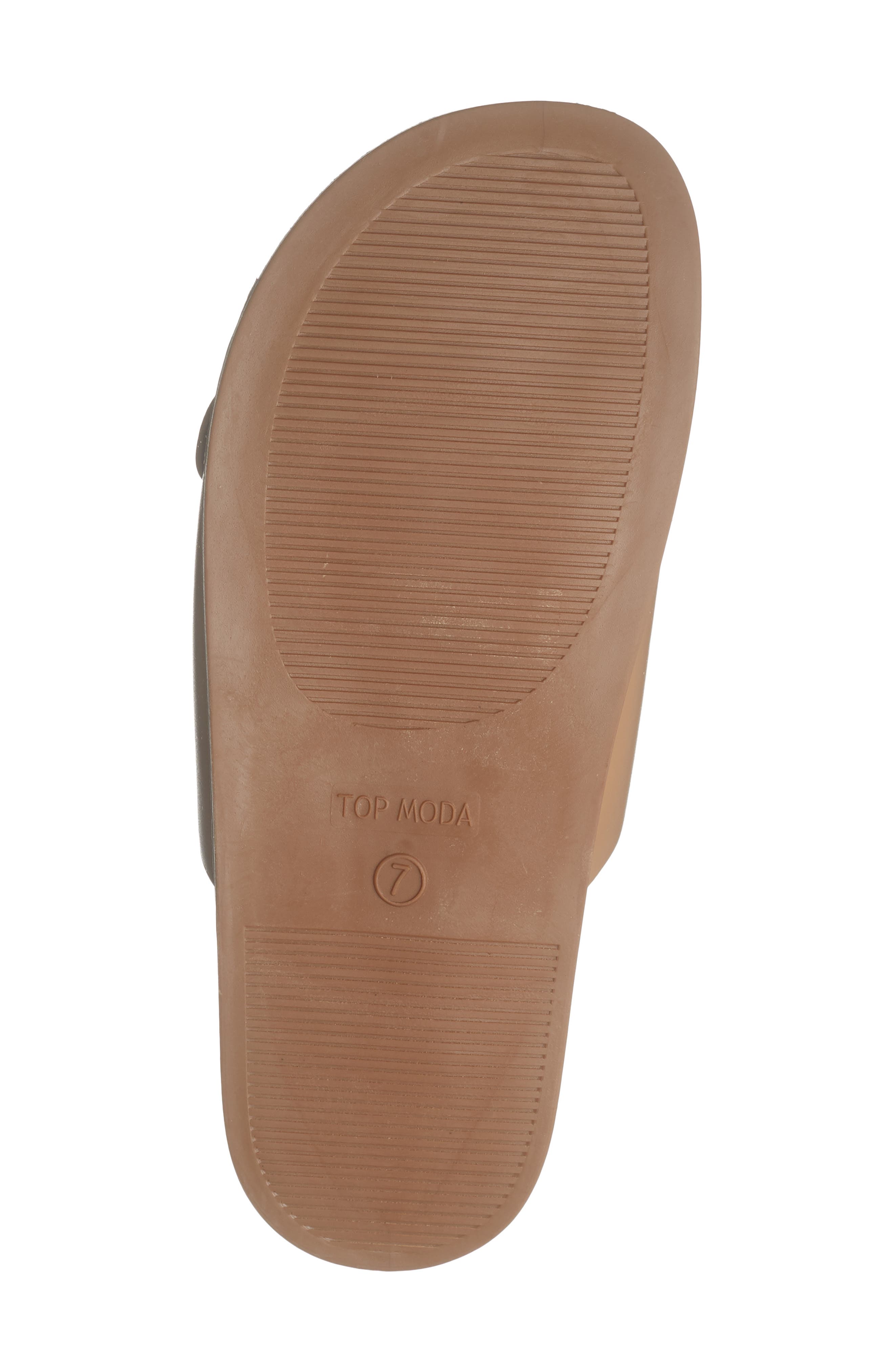 TOP MODA Sailor Double Strap Slide Sandal, Alternate, color, Camel